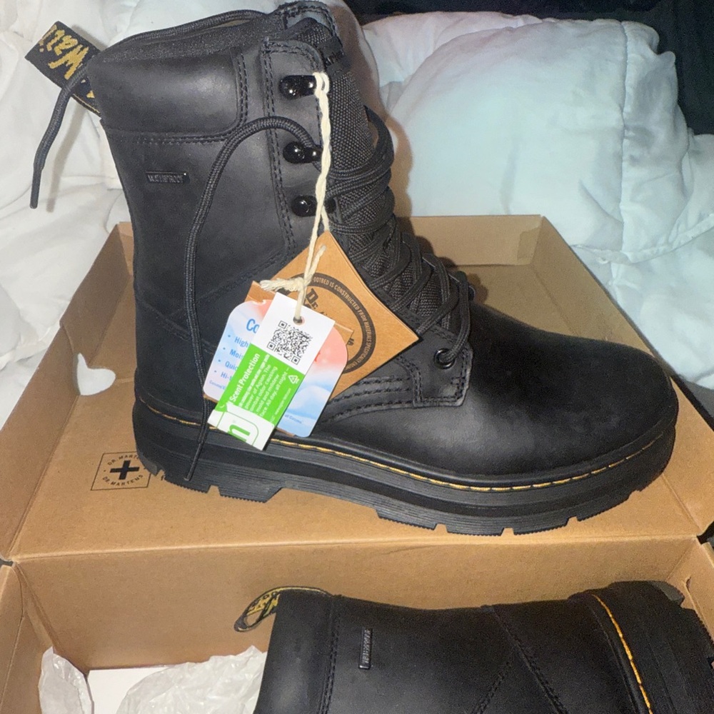 Dr. Martens Black Leather Combat Boots